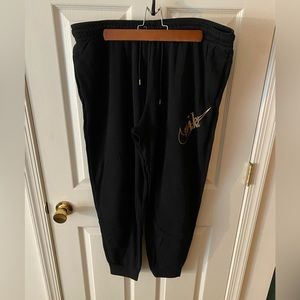 XL Nike Black Joggers with Gold